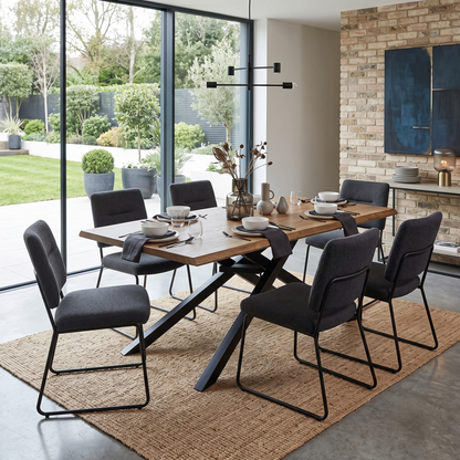 ‘Sapporo' Dark Oak Solid Oak Fixed Dining Table