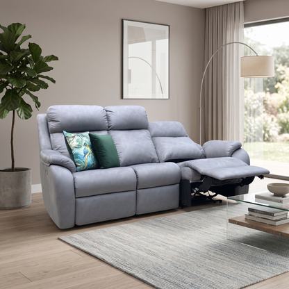 G Plan 'Kingsbury' A124 Stingray Charcoal Grey Fabric 3 Seater Power Recliner Sofa