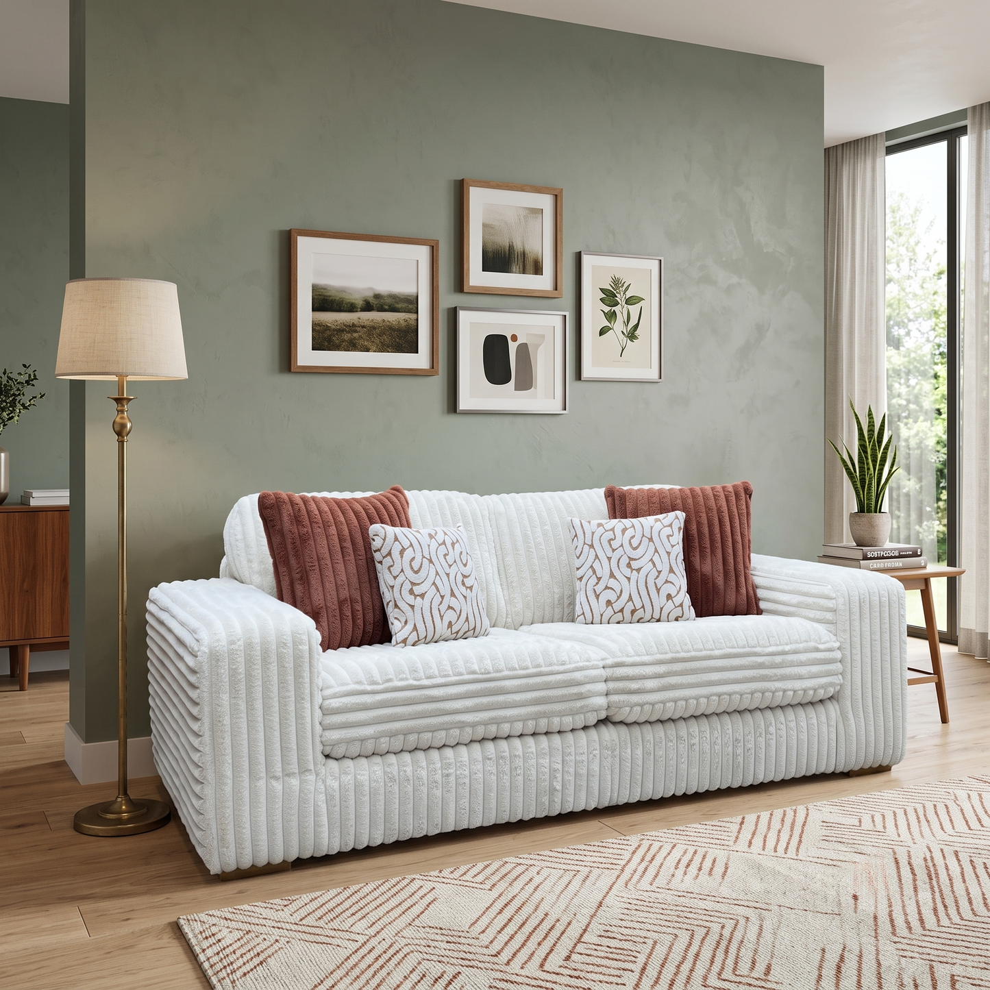 ‘Cosy’ Natural Cord Fabric 2 Seater Sofa