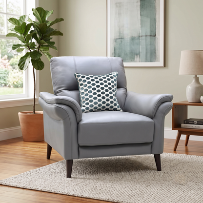 ‘Winner’ Oslo Cat-4015 Elephant Grey Leather Armchair
