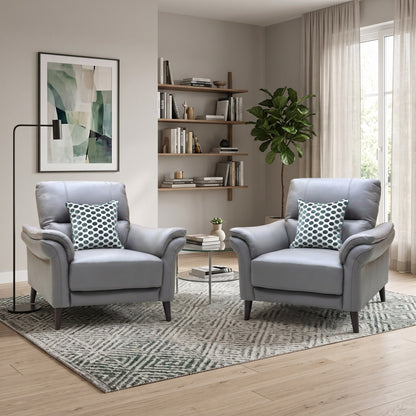 ‘Winner’ Oslo Cat-40_15 Elephant Grey Leather Armchairs - Set of 2