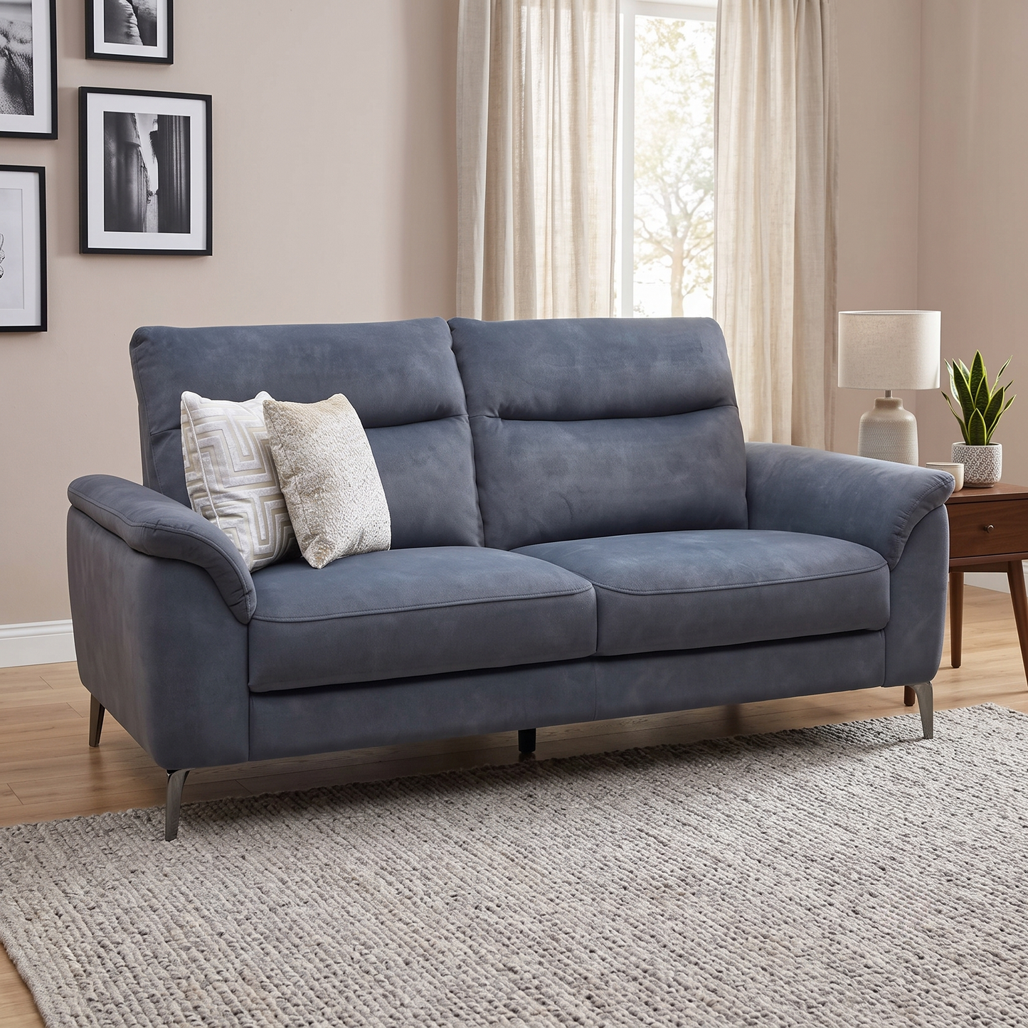 ‘Morgan’ Dexter Shadow Grey Fabric 3 Seater Sofa