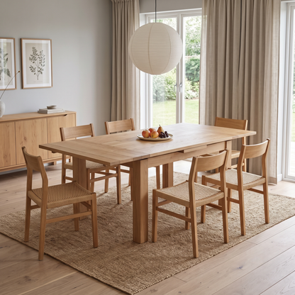 Furnitureland 'Augusta' Solid Oak Draw Leaf Extending Dining table