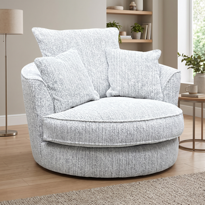‘Legend’ Gabriel Snow Grey Classic Back Swivel Chair