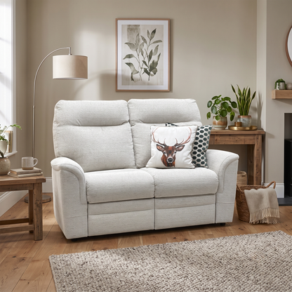 Parker Knoll 'Hudson 23' Caledonian Stone Grey 001300-0055 Fabric 2 Seater Sofa Furniture Village