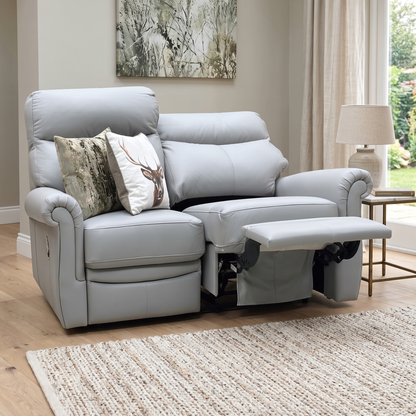 G Plan ‘Avon’ L842 Cambridge Grey Leather 2 Seater Manual Recliner Sofa