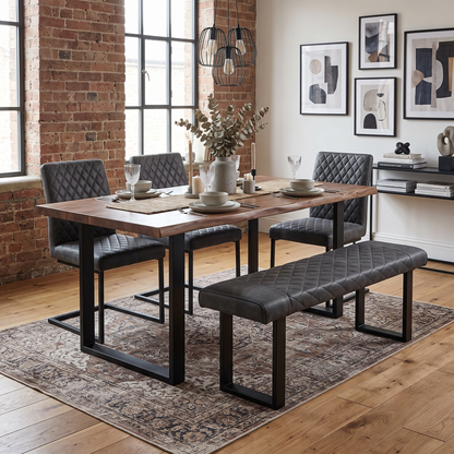 ‘Warrior' Grey Fabric Standard Dining Bench Furniture Village