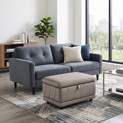 ‘Genius’ Opulence Cedar 51014 Fabric Storage Footstool Furniture Village