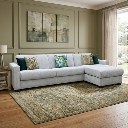 'Alcova’ Grey Fabric 3 Seater Sofa Bed with Storage Chaise Furniture Village