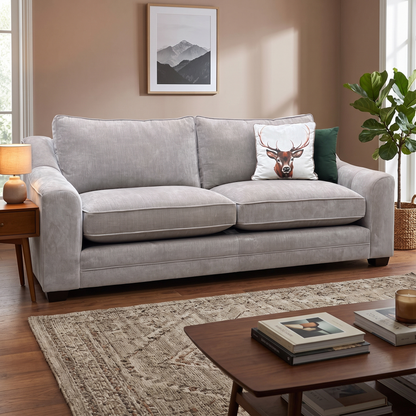 ‘Regency’ Aston Latte Fabric 3 Seater Sofa Furniture Village