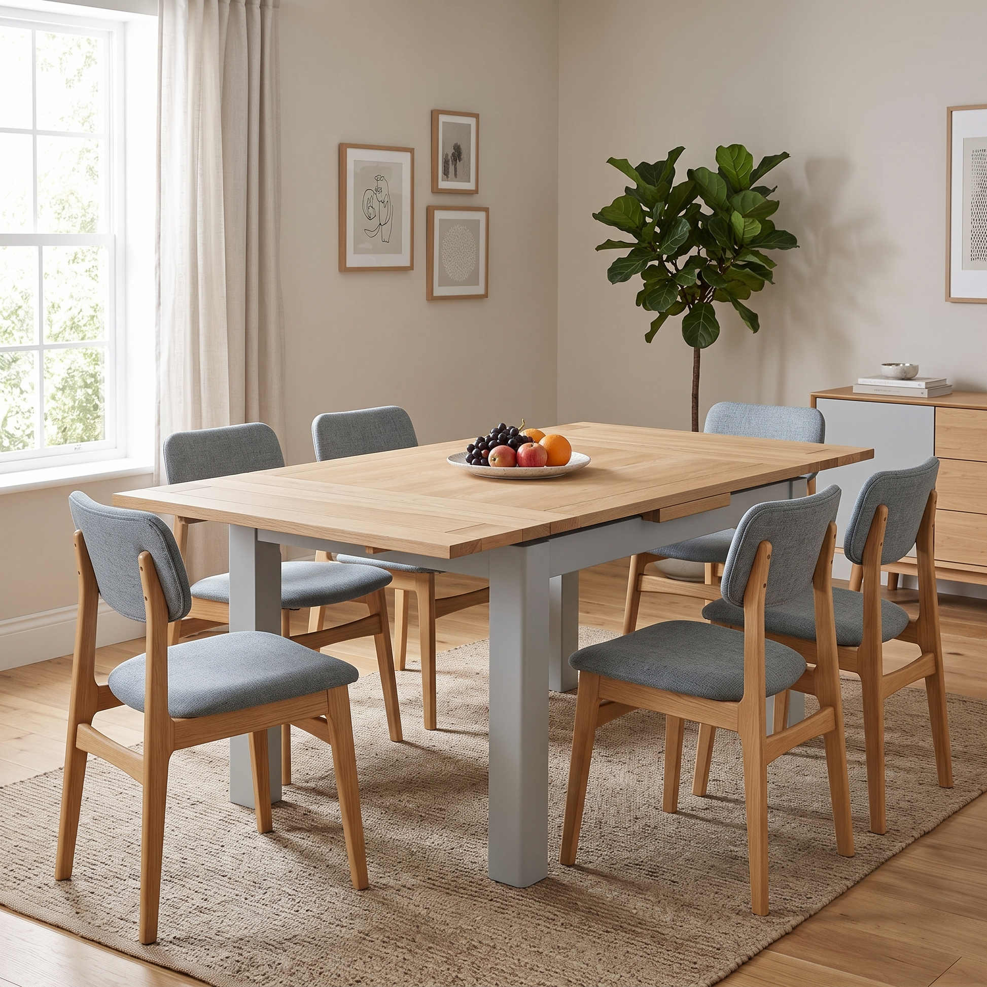 ‘Hamilton’ Solid American Oak Draw Leaf Extending Dining Table Furniture Village