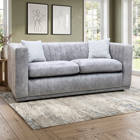 ‘Astoria’ Lifestyle Silver Dapple Fabric 3 Seater Sofa Sofology
