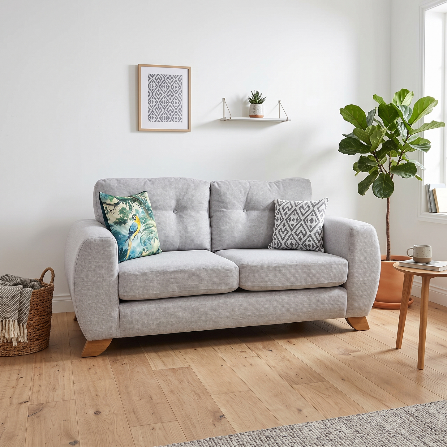 'Prent' Silver Fabric 2 Seater Sofa Very.com
