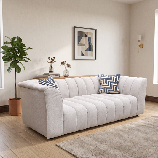 Michelle Keegan Home 'Mikah' Natural Fabric 3 Seater Sofa Very.com