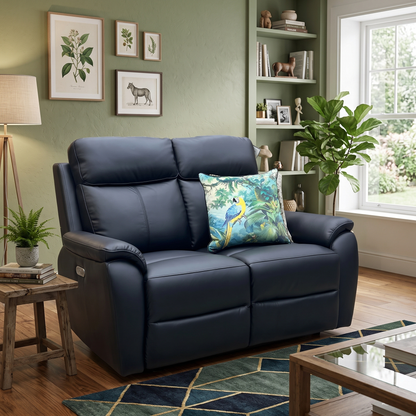 ‘Kingsmere’ Black Leather 2 Seater Power Recliner Sofa Very.com