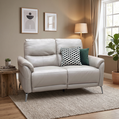 ‘Daytona' Cat-40_08 Oyster Leather 2 Seater Sofa Furniture Village