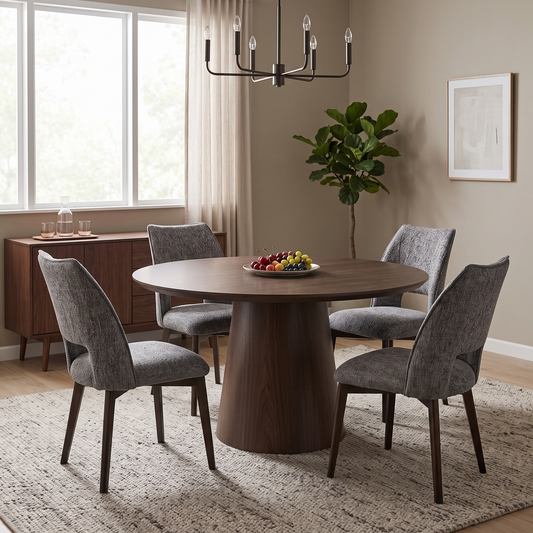 ‘Valley’ Dark Grey Fabric Dining Chairs - Set of 4 Thornbrook (a Joseph James brand)