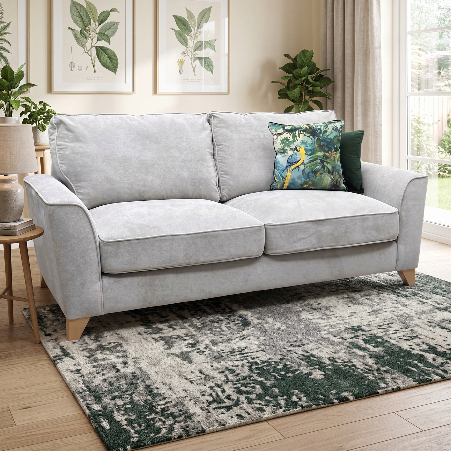 ‘Legend’ Kingston Silver Fabric 3 Seater Classic Back Sofa Furniture Village