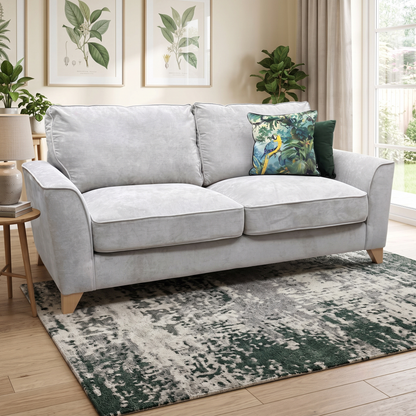 ‘Legend’ Kingston Silver Fabric 3 Seater Classic Back Sofa Furniture Village