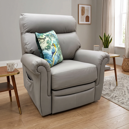 G Plan 'Avon' Grey Leather Lift and Rise Recliner Armchair Furniture Village