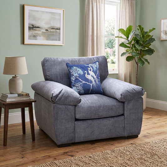 ‘Eliza’ Grey Fabric Armchair Very.com