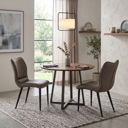 'Murcia' Antiqued Grey Fabric Dining Chairs - Set of 2 Furniture Village