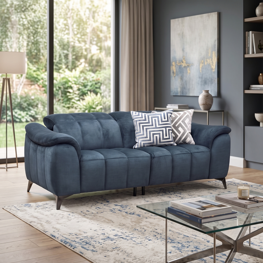 ‘Angelo’ Giula Dark Blue Gl-0108 Velvet 2 Seater Sofa Furniture Village