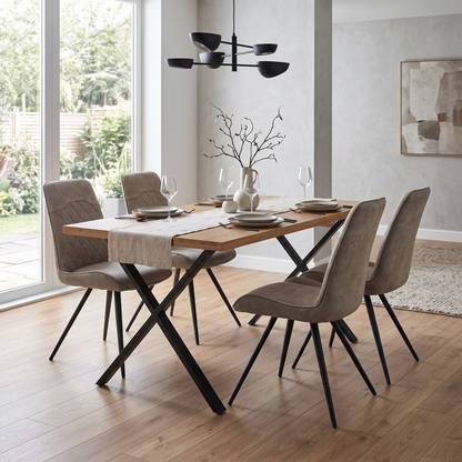 ‘Warrior’ Taupe Fabric Set of 4 Standard Dining Chairs