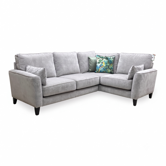 Ideal Home ‘Brondby’ Fab-Meo-R27 Pewter Grey Right Hand Facing Small Fabric Corner Sofa
