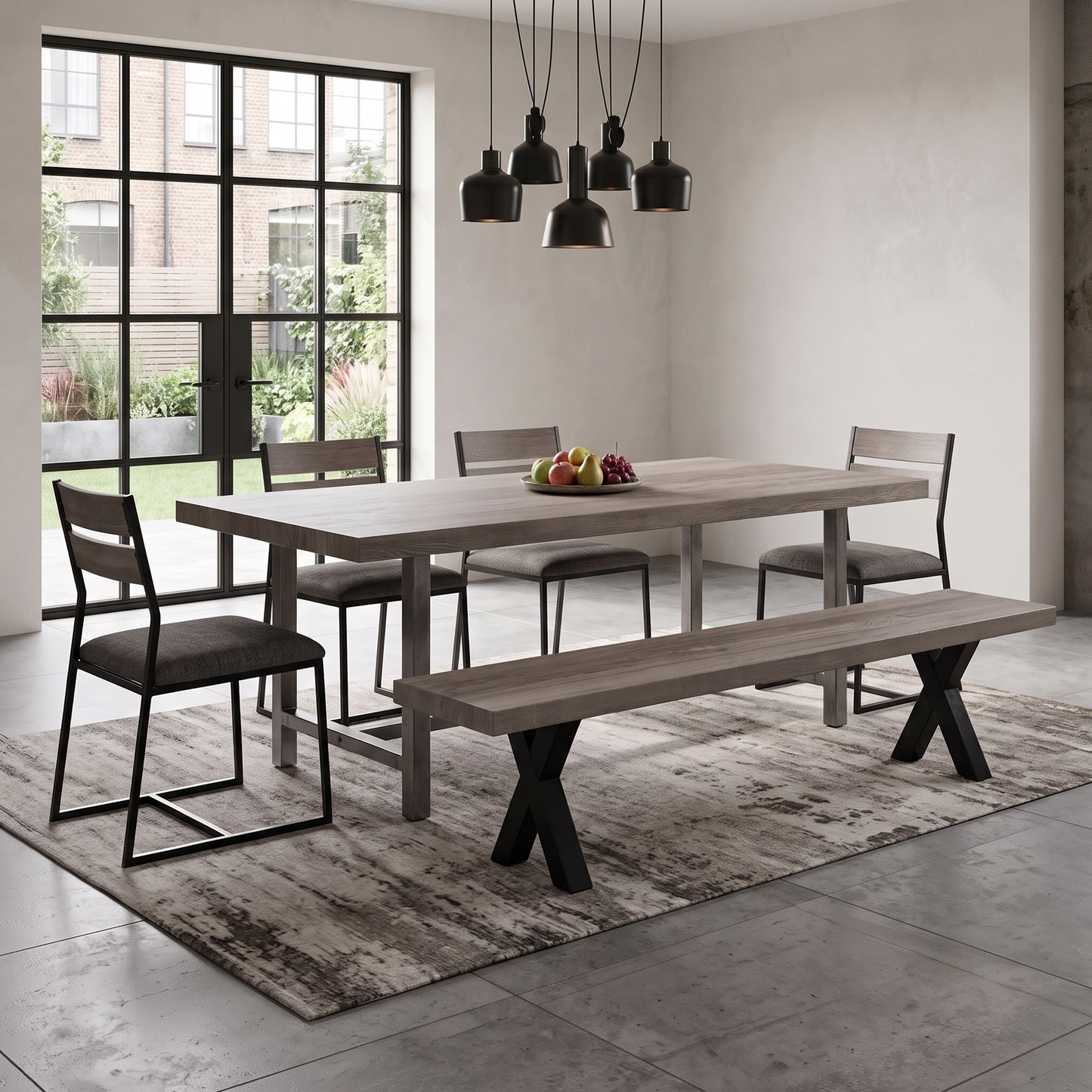 Bodahl 'Terra' 8 Vintage Grey Solid Oak 240cm Dining Bench