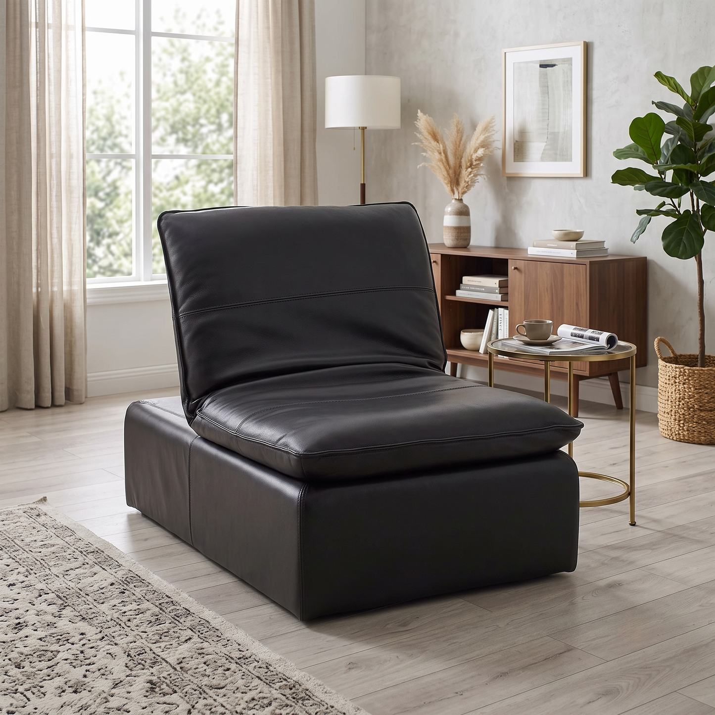‘Starlight Express’ Chocolate Brown Leather Storage Chair Footstool