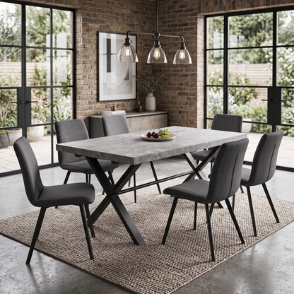 ‘Moon’ Grey Concrete Effect Small Dining Table