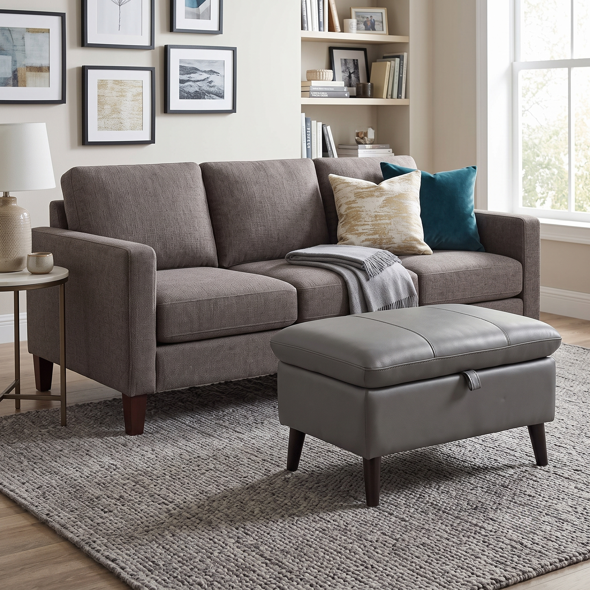 'Winner' Oslo Cat-40-15 Elephant Leather Storage Footstool – view 2