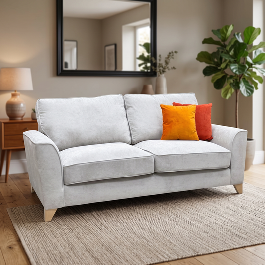 ‘Legend’ Kingston Silver Fabric Classic Back 3 Seater Sofa – view 2