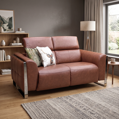 ‘Gisella’ Cat-60_07 Butterscotch Brown Leather 2 Seater Sofa