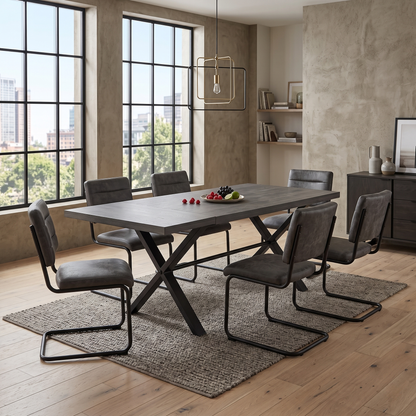 Bodahl ‘Roma’ 8 Vintage Grey Solid Oak Straight Edge 90cm Table Extension Leaf