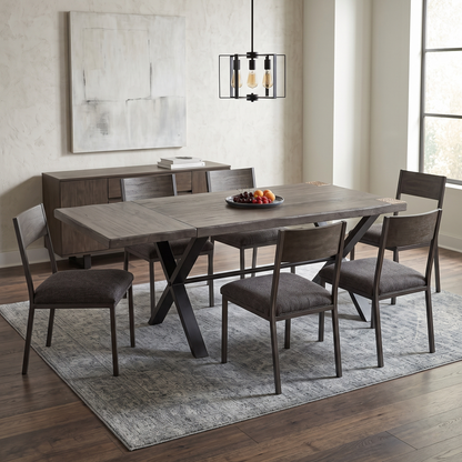 Bodahl 'Roma' 8 Vintage Grey Solid Oak Raw Edge 100cm Table Extension Leaf