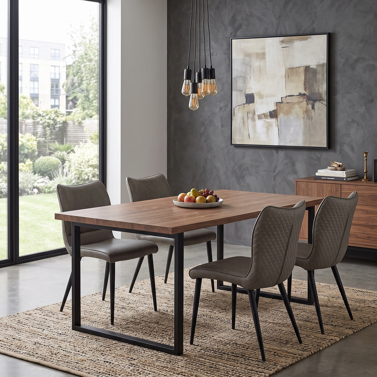 ‘Murcia’ Antiqued Olive Green Faux Leather Set of 4 Dining Chairs
