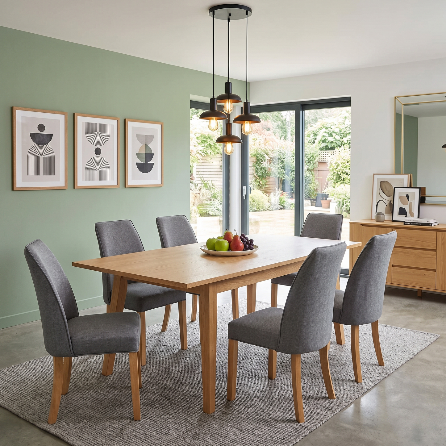 ‘Hamilton’ Charcoal Grey Fabric Set of 6 Dining Chairs
