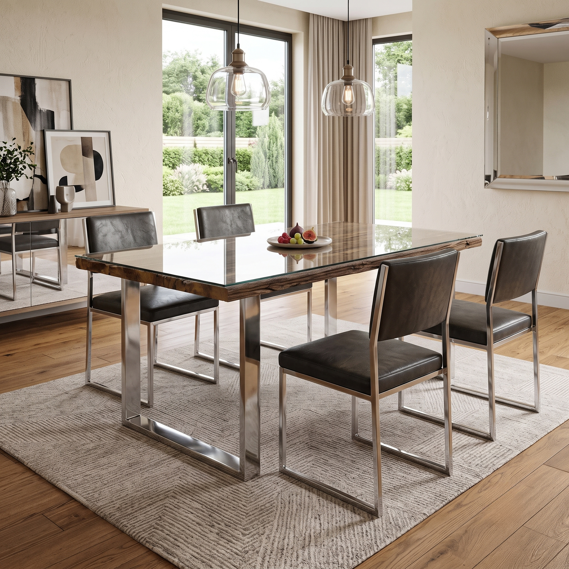 'Chennai' Reclaimed Wood Small 150cm Dining Table with U-shaped Legs – view 2