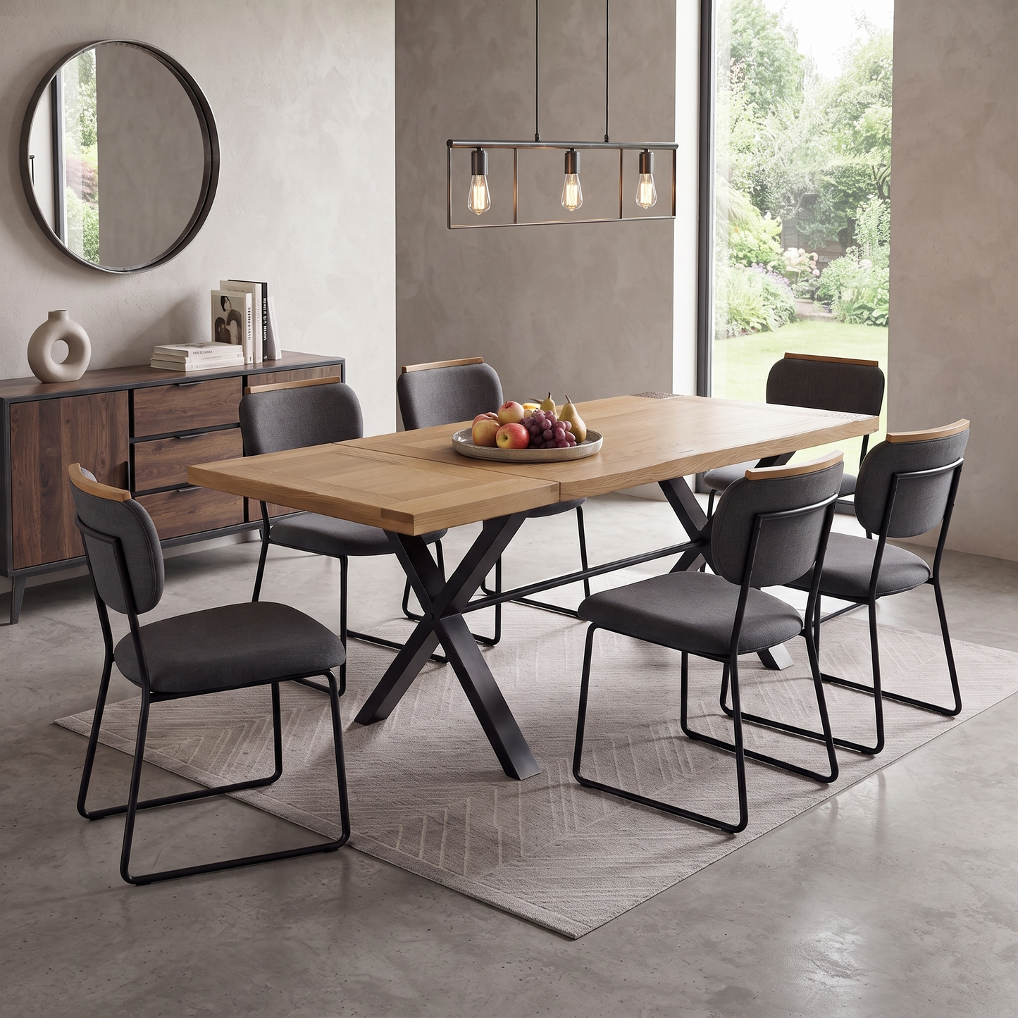 ‘California’ Light Oak Solid Oak 35cm Table Middle Extension Leaf