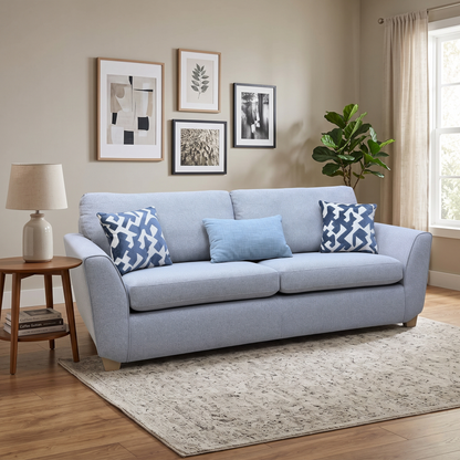 ‘Orlby’ Silver Benita Fabric 4 Seater Sofa