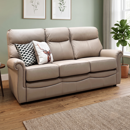 G Plan ‘Avon’ L846 Cambridge Taupe Leather 3 Seater Sofa