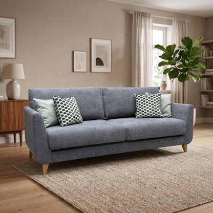 ‘Lauren’ Dark Grey Boucle Fabric Grande Sofa