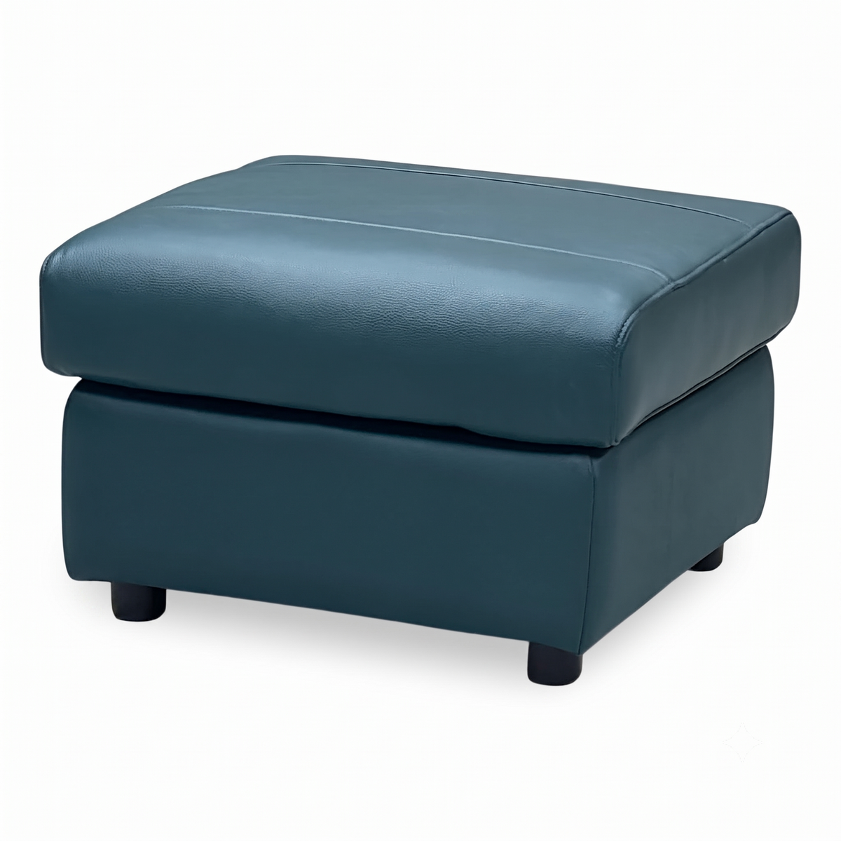 Raven Oslo Peacock Green Leather Footstool – view 4