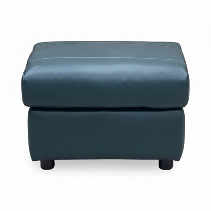 Raven Oslo Peacock Green Leather Footstool – view 5