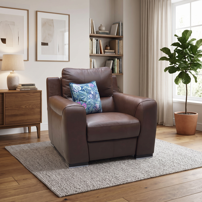 ‘Viali' Cometa Brown 2847 Leather Power Recliner Chair