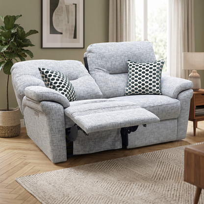 G Plan ‘Seattle’ B030 Remco Light Grey Fabric 2.5 Seater Power Recliner Sofa