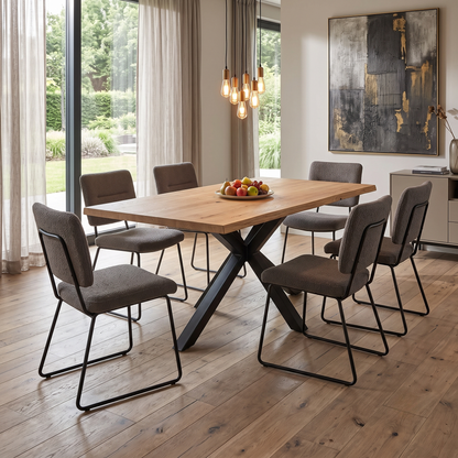 ‘Earth’ Light Oak Solid Oak Compact 135cm Fixed Dining Table