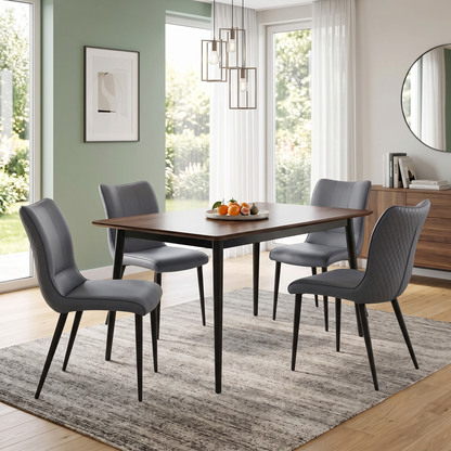 ‘Clio’ Grey Faux Leather Set of 4 Dining Chairs
